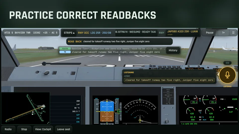 Practice correct readbacks