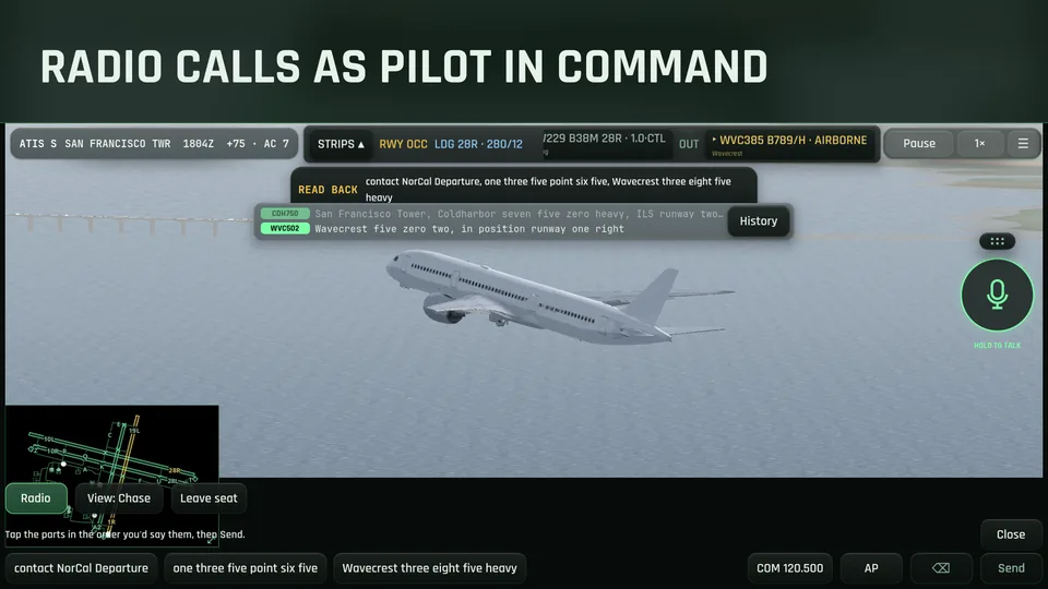 Radio calls as pilot in command